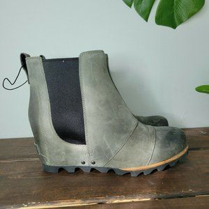 Sorel Lea Wedge Joan Of Artic Grey Black NL2704-089 Womens Sz 8.5